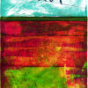 04 black birds pink field I Acrylic on clayboard 12 x 17cm 180